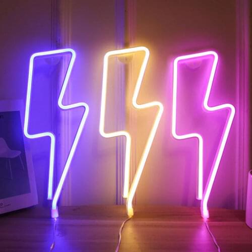 LED Neon Sign Night Lights Lightning Lamp Wall Decor Light USB Socket for Indoor Wedding Party Xmas Kids Room Decorative Lamps