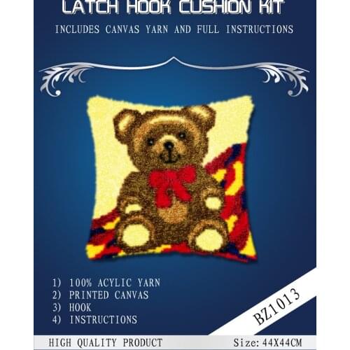 Cross stitch pillow / Placemats "do it yourself" method of needlework kit latch hook rug kit / embroidered pillow