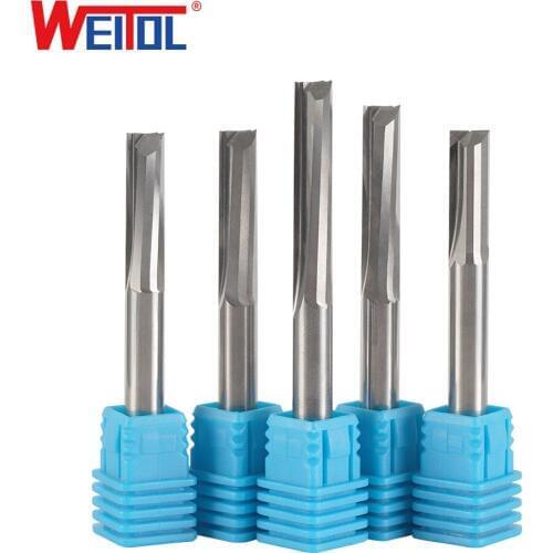 WeiTol N 6mm Double Flutes Straight Router Bit woodworking milling cutter end mill