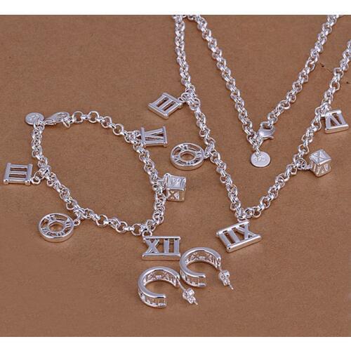Silver plated jewelry sets, sterling-silver-jewelry jewelry set Roman Earrings Three-Piece S113 /RCLIIESF 0
