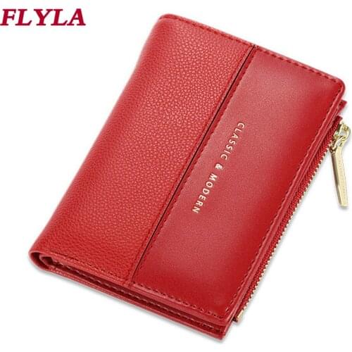 Ladies wallet 2021 new short short simple two-fold wallet multi-card wallet