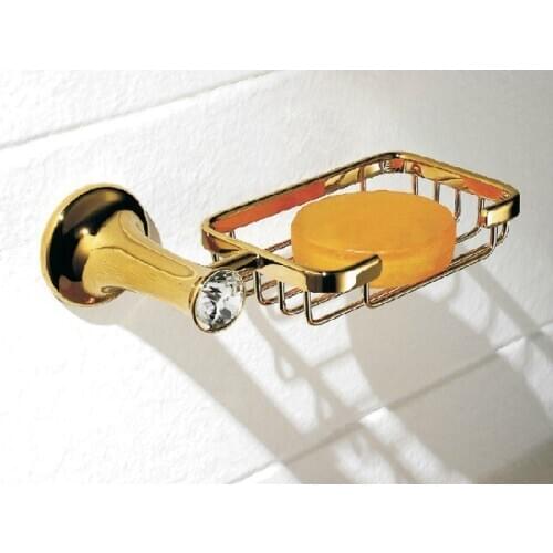 Gold clour square design soap basket soap dishes