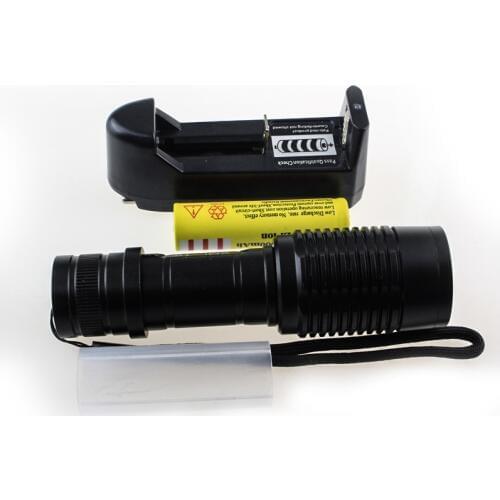 Zoom 2000 lumens Cree XML T6 LED flashlight 18650 Rechargeable battery charger Portable lamp torch light penlight Zoomable bike