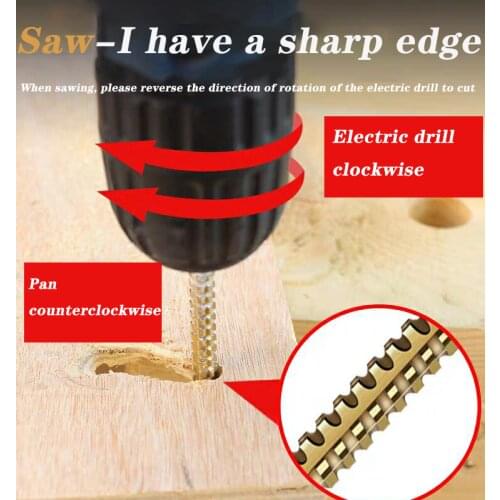 Serrated garland drill multi-function slotted woodworking saw drill all-in-one multi-function drill