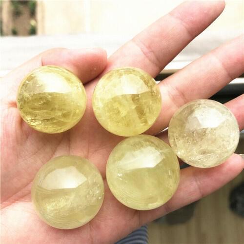 1 Piece 27-30mm Natural Citrine Balls Yellow Quartz Crystal Sphere Crystal Ball Healing Natural Quartz Crystals