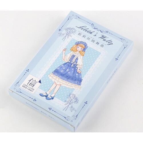 30 sheets /Box Girls Lily Waltz Dance Postcards Greeting Wishing Gifts Envelopes Card Set