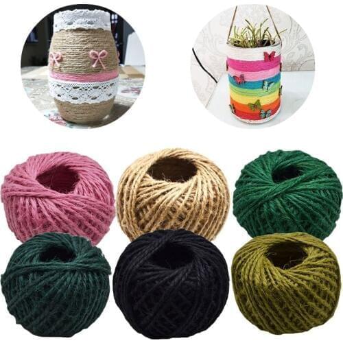 30/roll Natural Burlap Hessian Jute Twine Cord Hemp Rope DIY Woven Tag Label Hang Rope Wedding Event&Party Gift Packing Supplies