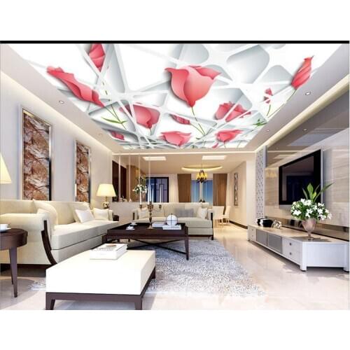 Customized 3d wallpaper 3d ceiling wallpaper murals Vector 3D lattice powder beauty wall 3d living room wallpaper