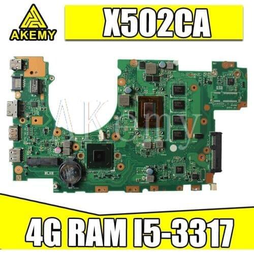 Akemy X402CA Laptop motherboard For Asus X502C X402C X502CA X402CA original mainboard DDR3L 4GB-RAM I5-3317U test 100% OK