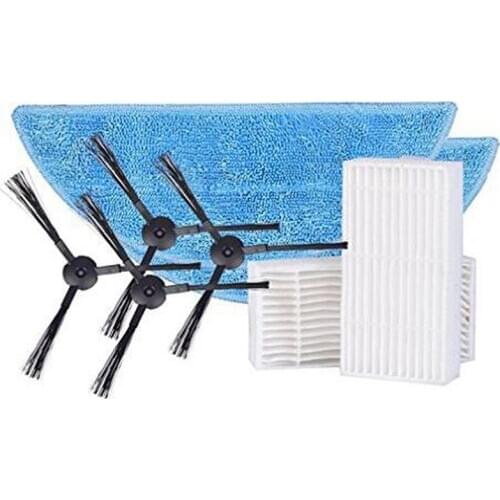 Side Brushx4 pc (2 pair)+Mop x2 pc+hepa Filter x2 pc for ilife v50 Robot Vacuum Accessories