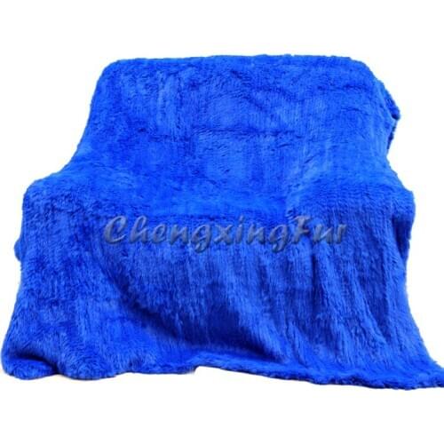 CX-D-10 Knit Rabbit Fur Throw Blanket Knitted Blankets For Bedroom Bedding Set