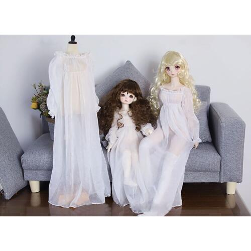 D01-P254 children handmade toy 1/3 1/4 Doll Accessories BJD/SD doll clothes white girl Night gown 1pcs