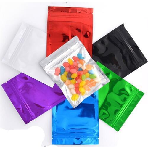 DHL 2000Pcs/Lot 10.2*12.7cm Colorful Aluminum Foil Clear Ziplock Packing Bag Self Seal Food Packaging Bag Resealable Zip Lock Ba