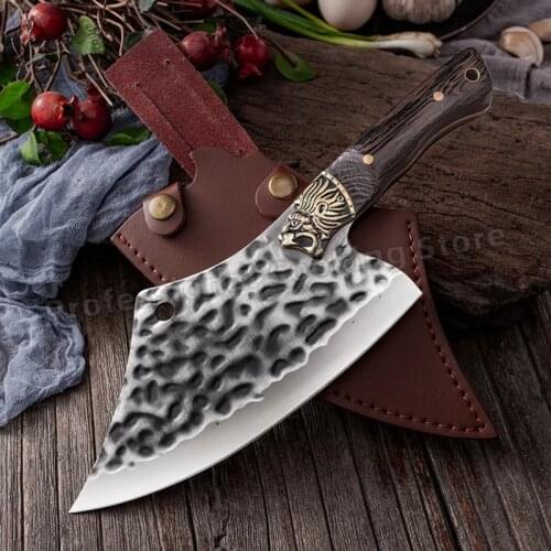 Forged Stainless Steel Hammer Cutter Knife Meat Cleaver Butcher Knife Household Kitchen Knife Kitchen Cooking Knife
