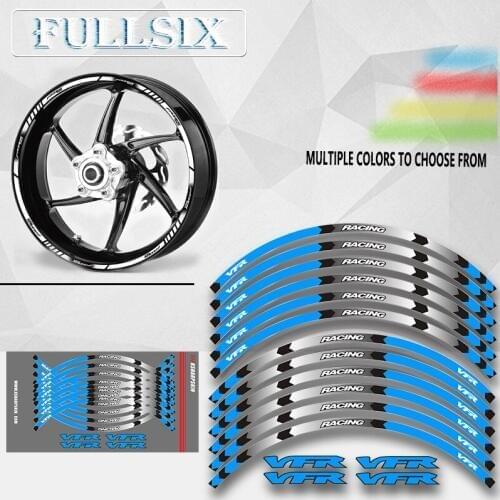 Hot sell 7 Style Motorcycle Wheel Tire Rim Stickers 17inch wheel For Honda VFR VFR750 VFR800 VFR1200 VFR1200F