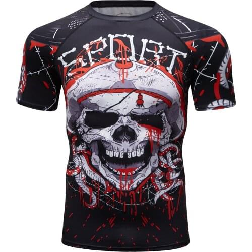 OEM Design compression mma rash guard,custom sublimated printed mens shirt