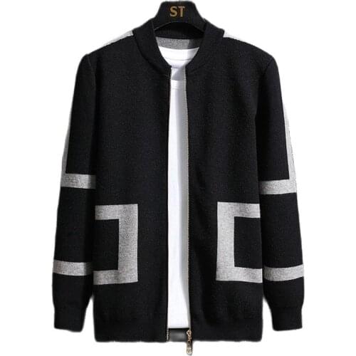 2021 New Spring and Autumn Knit Cardigan Sweater Coat Men Korean Version of The Trend to Wear Zipper Casual Jacket Men
