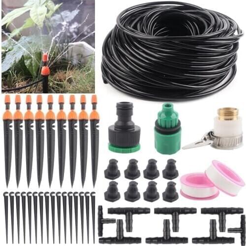 5~50M Garden Watering Inserting Ground Misting Nozzle Kit Greenhouse Agricultural Self Irrigation System With 1/4'' 4/7 mm Hose