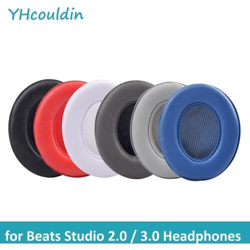 YHcouldin Sheepskin Leather Ear Pads Fits for Beats Studio 2 and 3 Wired / Wireless Headphones Ear Cushions with 3M Sticker Tape