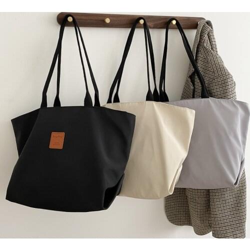 New Large-capacity Female Bag Fashion Oxford Cloth Shoulder Bag Trend Simple Student Class Bags Zipper Portable Shopping Bag