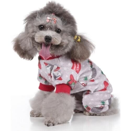 Dog Clothes Jacket Pet Dog Coats Puppy Printed Cartoon Pattern Winter Warm Christmas Clothing Outfits Small Medium Dogs Products