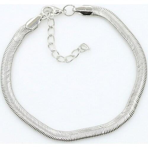 Simple Snake Chain Golden Silver Plated Adjustable Bracelets for Women for Hand Foot