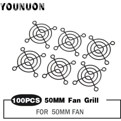 100PCS 50mm PC DC Fan Grill Protector Metal Finger Guard 50x50mm 5cm Black Tone Fan Grills for 50mm Cooling Fans