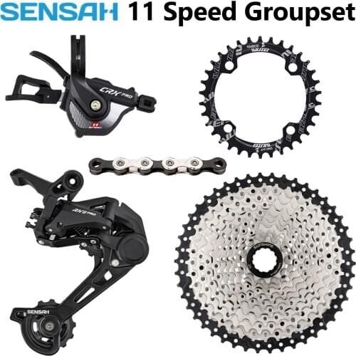 SENSAH CRX MTB 11 Speed Groupset 11s Shift Lever + Rear Derailleur 46/50/52T Cassette KMC X11 chain For Mountain Bike M8000