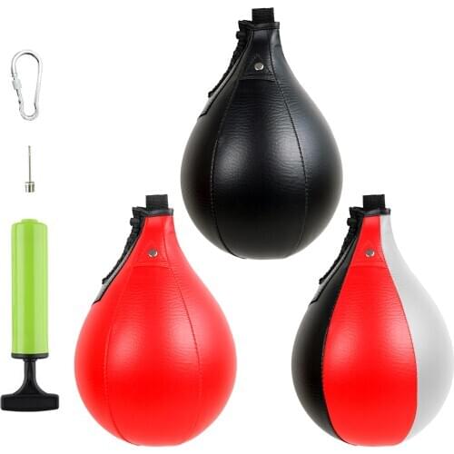 Exercise Speedball Speed Bag Punch Fitness Training Ball With Hookpump Boxing Pear Shape PU Speed Ball Swivel Punch Bag Punching