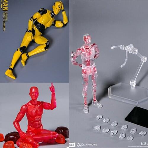 In Stock DPS01/2/3/4 1/12 Body Head Carving Model Flexible 6'' Action Figure Doll