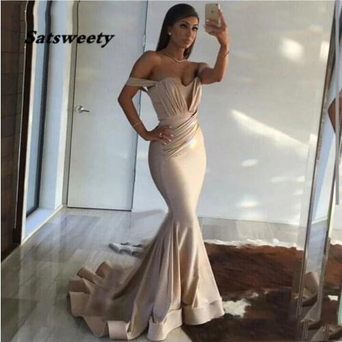 Mermaid Evening Dresses 2021 Sexy Off The Shoulder Evening Party Gown Backless Evening Dress Prom Gowns