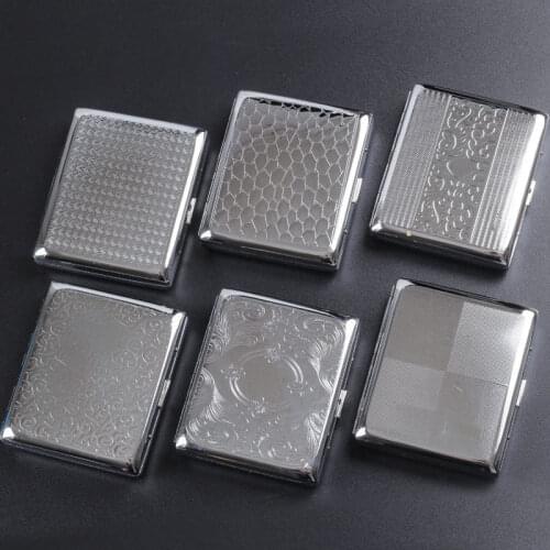 Vintage Metal 20 Pcs Regular Size Cigarettes Storage Container Case Tobacco Holder Pocket Box