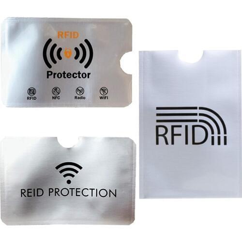 10PCS Safety Anti Theft Reader RFID Credit Card Protector Blocking Sleeve Skin Case Aluminium Bank Card cover Sleeve Wallet