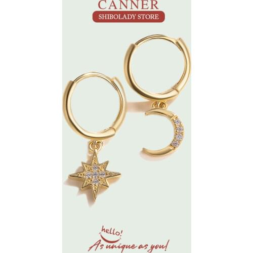 CANNER Earrings For Women 925 Sterling Silver White Zircon Cross Earrings Dangle Girl Earring Pendientes Mom Gift 2021 Trend