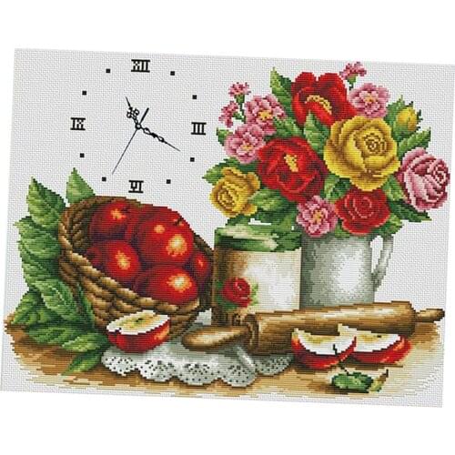 1 Set Stamped Cross Stitch Craft Kit Wall Sticker For Living Room Decoration