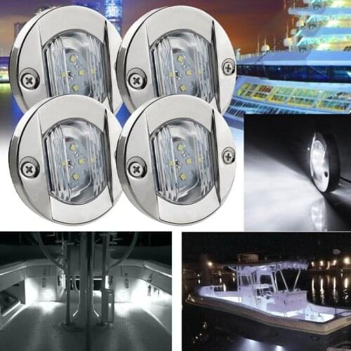1Pcs DC 12V Marine Boat Transom 6 LED Stern Light Round Cold LED Tail Lamp Yacht Accessories Waterproof Truck Side Light