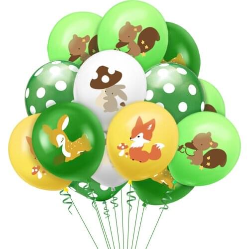 10pcs/set cute forest animals balloons Birthday Party Decoration Fox squirrel balloons jungle animals balloons birthday supplies