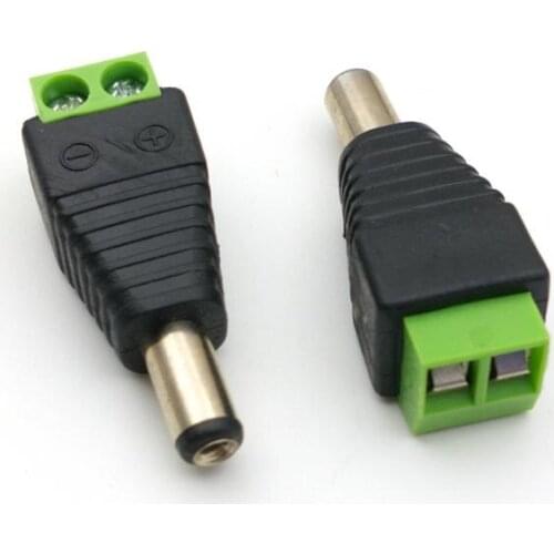 100pcs 5.5mm x 2.1mm Male CCTV LED DC Power Plug Jack Adapter New