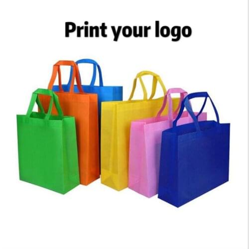 20PC Non-woven bag Gift bags Tote Bags Kids Birthday Party favor Non-woven Treat Bags Color with Handle Shopping Bag