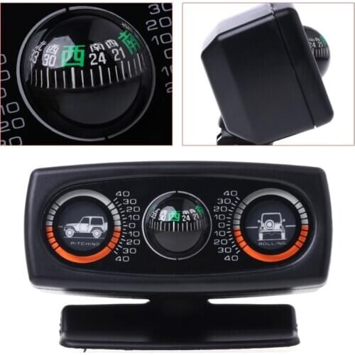 3 In 1 Car Compass Inclinometer Angle Slope Level Meter Finder Gradient Balancer Dropship