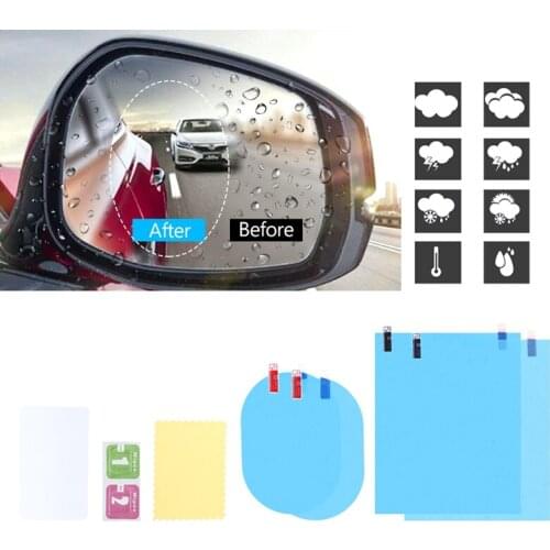 4PCS Waterproof Window Film Car Rearview Mirror Glass Film Anti-Fog Side Window Film Protective Sticker