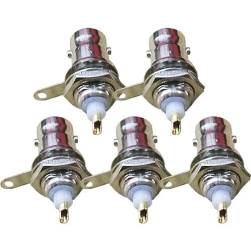 5PCS BNC Female Connectors Chassis Panel Mount Monitor Accessories Suit for Communications Equipment