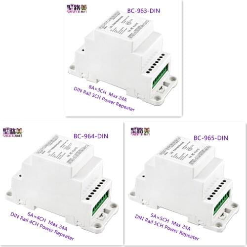BC-963/964965-DIN DIN Rail DC5V 12V24V input Led Power Repeater Led Amplifier 3CH/4CH/5CH output Signal Amplifier Power repeater