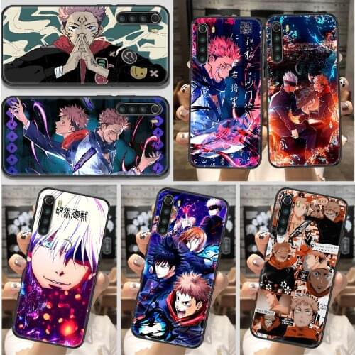 Jujutsu Kaisen Anime Phone Case For Xiaomi Redmi Note 7 8 9 10 7A 8T 9A 9T 9S 10S Pro black tpu back silicone Etui luxury cover
