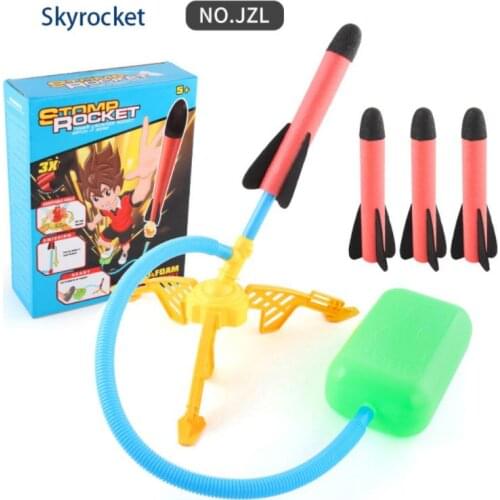 Rocket Launcher Stomp Blower Kid Air Pump Outdoor Indoor Sport Toy Foam Gun Model Rocket Pop-Up Sport Toy For Kid Children