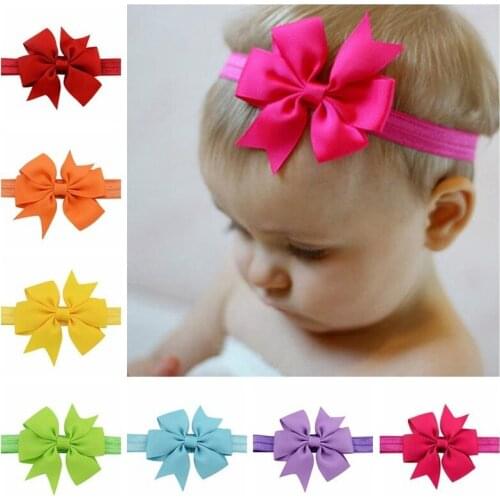 20pcs/lot Baby Hairband Grosgrain Ribbon Bow with Clip Girls Colorful Boutique Bow Baby Newborn Photo Shoot Hair Accessories