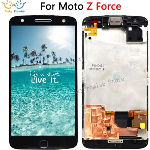 For Motorola Moto Z Force Droid XT1650 LCD Display Touch Screen Digitizer Frame Replacement For Motorola Moto Z Force Droid LCD