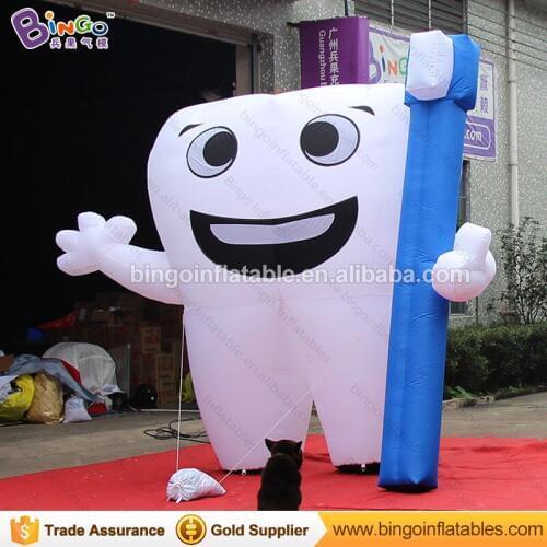 Customized 3 meters height inflatable tooth / large inflatable teeth / airblown tooth with toothbrush toys