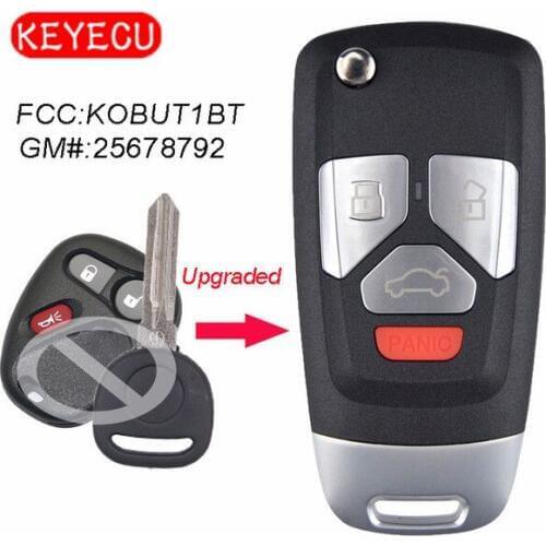 Keyecu Upgraded Flip Remote Car Key Fob for Buick Chevrolet GMC 315MHz ID46 Chip FCC ID: KOBUT1BT / P/N: 25678792