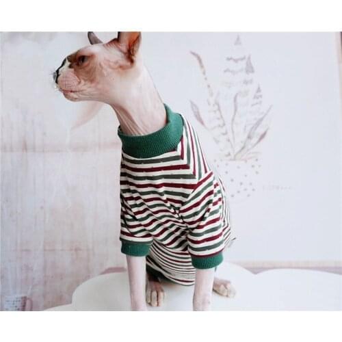 Cool Slippery Ice Silk T-shirt Casual Sphynx Cat hairless Cat Clothes Summer thin Cat Clothes